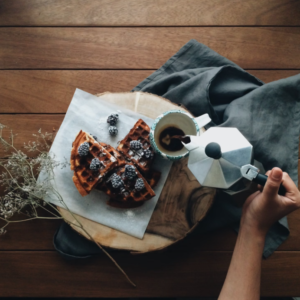 Berry Dark Chocolate Waffle with Italian Coffee Set